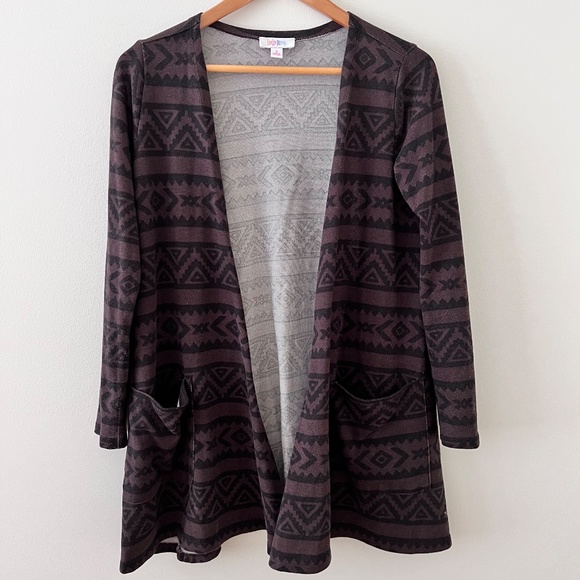 LuLaRoe Caroline Cardigan -S - Brown and Black - Picture 2 of 5